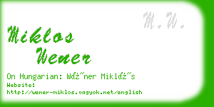 miklos wener business card